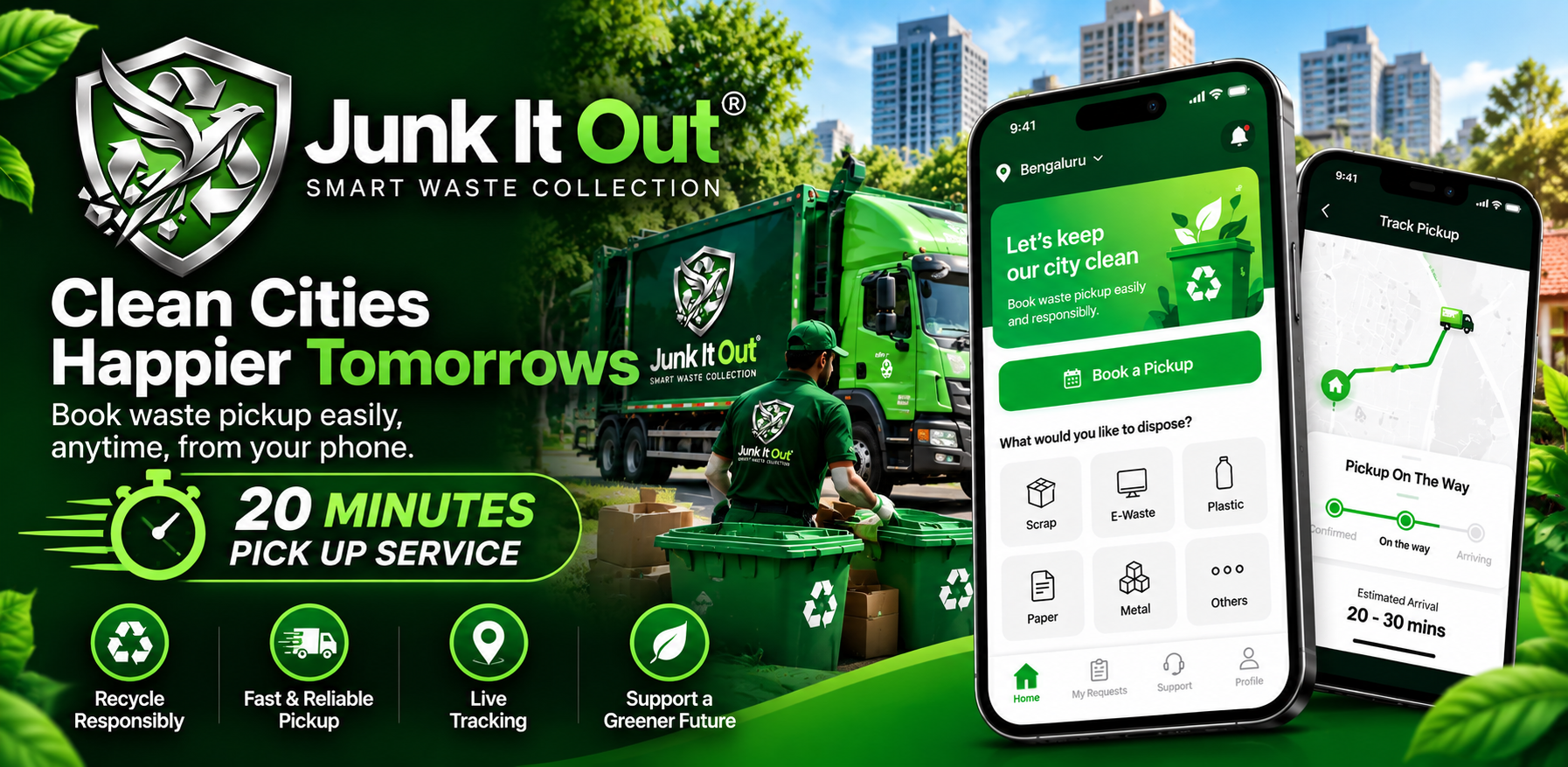Junk It Out smart waste collection banner